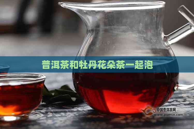 普洱茶和牡丹花朵茶一起泡