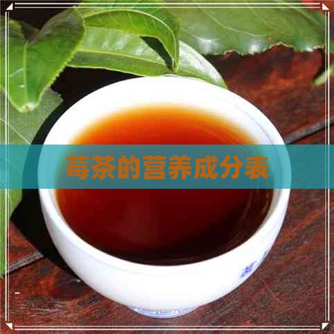 莓茶的营养成分表