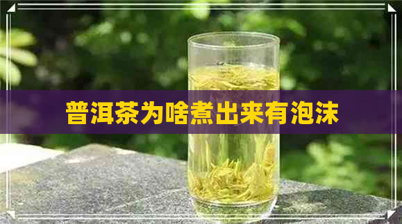 普洱茶为啥煮出来有泡沫