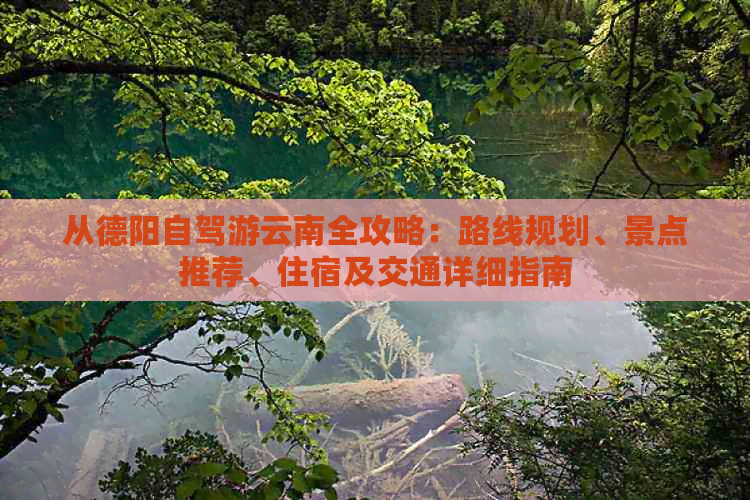 从德阳自驾游云南全攻略：路线规划、景点推荐、住宿及交通详细指南