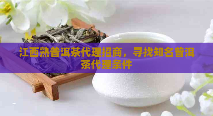 江西熟普洱茶代理招商，寻找知名普洱茶代理条件