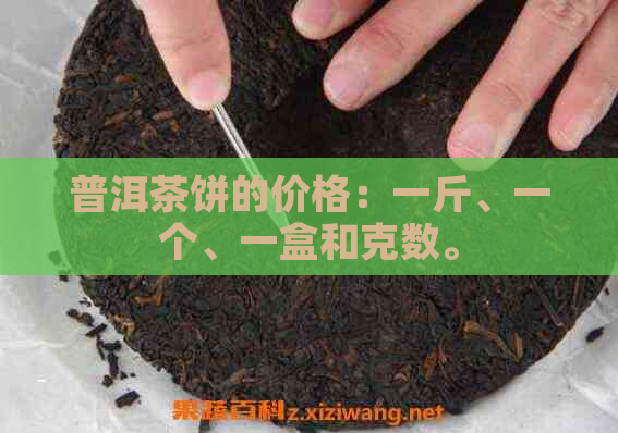 普洱茶饼的价格：一斤、一个、一盒和克数。