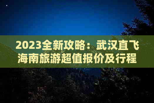 2023全新攻略：武汉直飞海南旅游超值报价及行程推荐