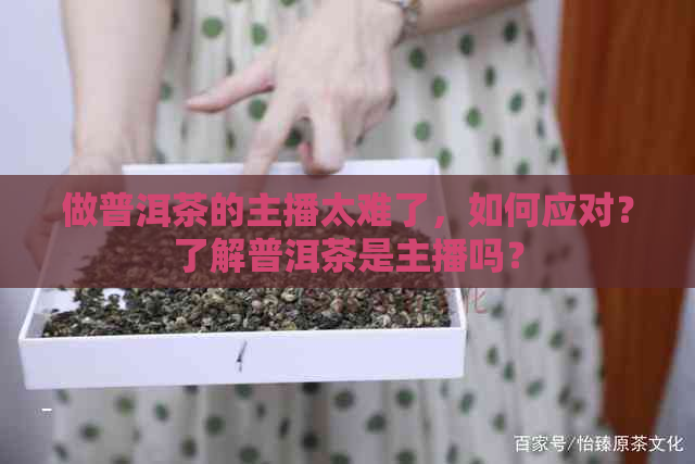 做普洱茶的主播太难了，如何应对？了解普洱茶是主播吗？