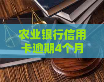 农业银行信用卡逾期4个月怎么处理