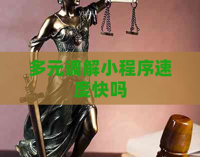 多元调解小程序速度快吗