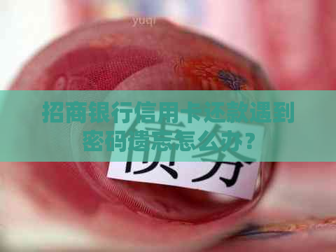 招商银行信用卡还款遇到密码遗忘怎么办？