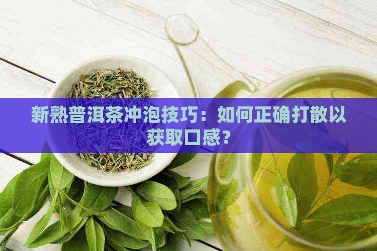 新熟普洱茶冲泡技巧：如何正确打散以获取口感？