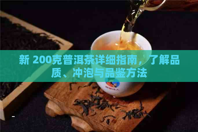 新 200克普洱茶详细指南，了解品质、冲泡与品鉴方法