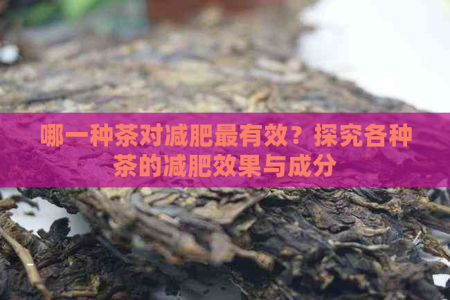 哪一种茶对减肥最有效？探究各种茶的减肥效果与成分