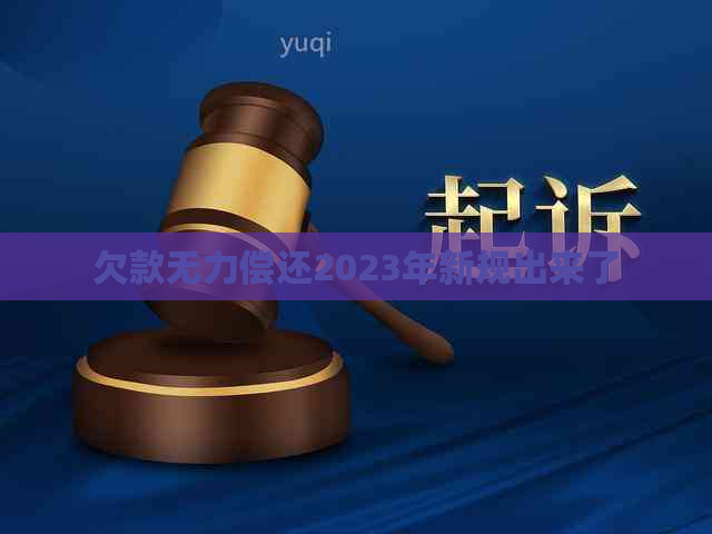 欠款无力偿还2023年新规出来了