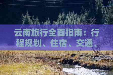 云南旅行全面指南：行程规划、住宿、交通、美食以及注意事项一览无余