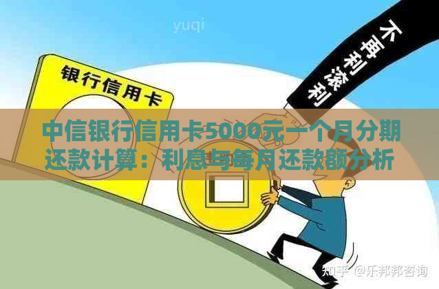 中信银行信用卡5000元一个月分期还款计算：利息与每月还款额分析