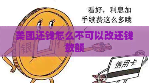 美团还钱怎么不可以改还钱数额