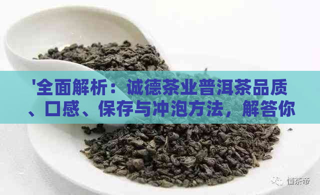 '全面解析：诚德茶业普洱茶品质、口感、保存与冲泡方法，解答你的所有疑问'