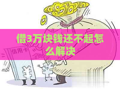 借3万块钱还不起怎么解决