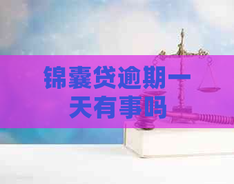 锦囊贷逾期一天有事吗