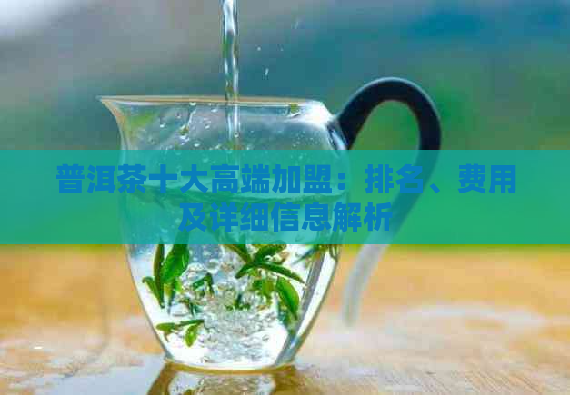 普洱茶十大高端加盟：排名、费用及详细信息解析