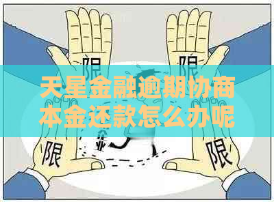 天星金融逾期协商本金还款怎么办呢