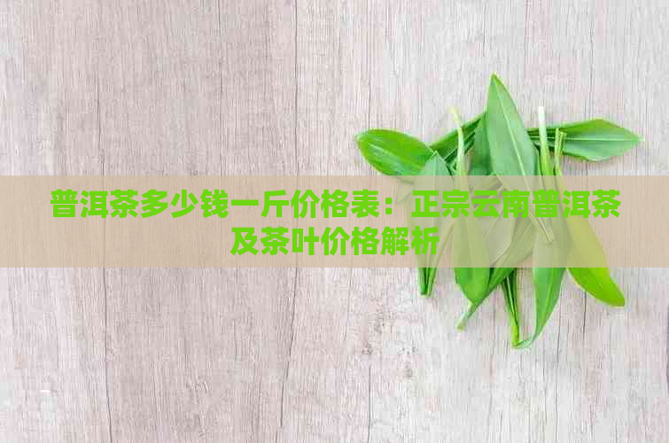 普洱茶多少钱一斤价格表：正宗云南普洱茶及茶叶价格解析