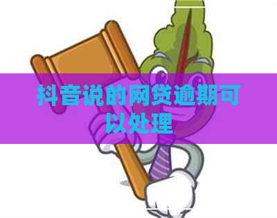 抖音说的网贷逾期可以处理