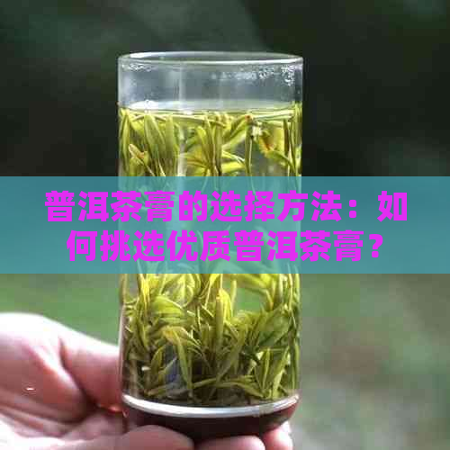 普洱茶膏的选择方法：如何挑选优质普洱茶膏？