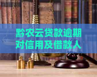 黔农云贷款逾期对信用及借款人的影响：一天内解决的有效策略