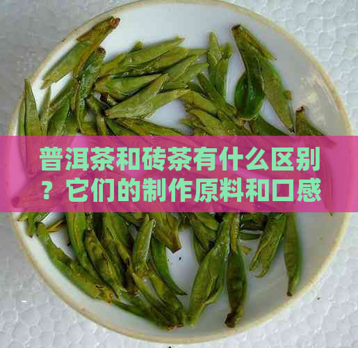 普洱茶和砖茶有什么区别？它们的制作原料和口感各不相同。