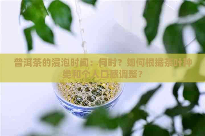 普洱茶的浸泡时间：何时？如何根据茶叶种类和个人口感调整？