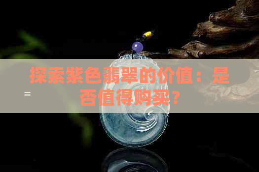 探索紫色翡翠的价值：是否值得购买？