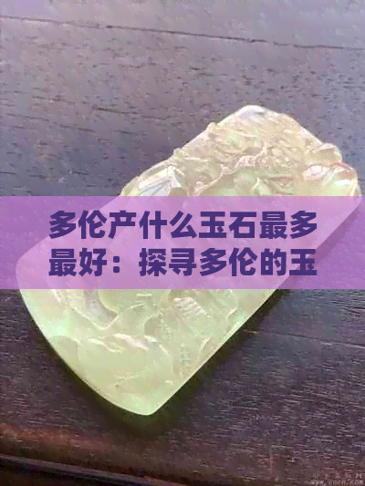 多伦产什么玉石最多更好：探寻多伦的玉石与玛瑙宝藏