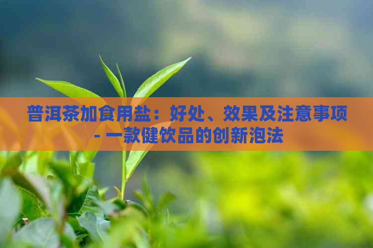 普洱茶加食用盐：好处、效果及注意事项 - 一款健饮品的创新泡法