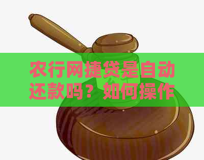 农行网捷贷是自动还款吗？如何操作？每月都需要还款吗？