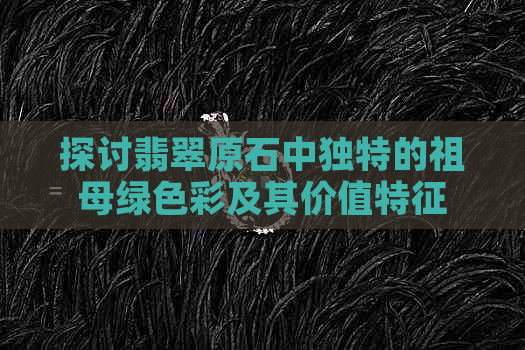 探讨翡翠原石中独特的祖母绿色彩及其价值特征