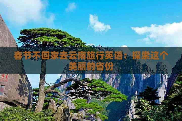 春节不回家去云南旅行英语：探索这个美丽的省份