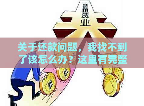 关于还款问题，我找不到了该怎么办？这里有完整解决方案！