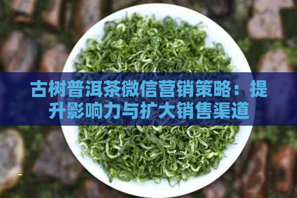 古树普洱茶微信营销策略：提升影响力与扩大销售渠道