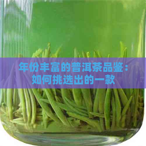 年份丰富的普洱茶品鉴：如何挑选出的一款