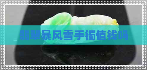 翡翠暴风雪手镯值钱吗