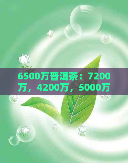 6500万普洱茶：7200万，4200万，5000万和1068万普洱茶，几百万的普洱茶