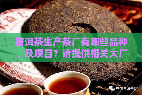 普洱茶生产茶厂有哪些品种、及项目？请提供相关大厂信息。