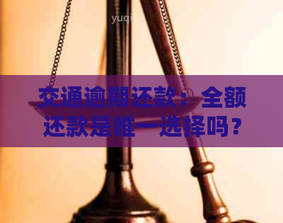 交通逾期还款：全额还款是唯一选择吗？还有其他解决方案吗？