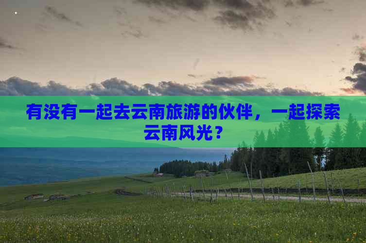 有没有一起去云南旅游的伙伴，一起探索云南风光？