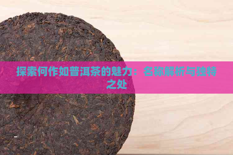 探索何作如普洱茶的魅力：名称解析与独特之处