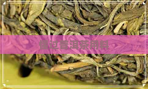 懂过普洱茶用料