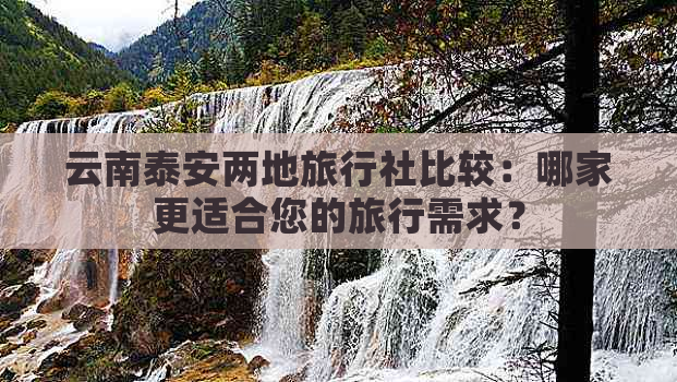 云南泰安两地旅行社比较：哪家更适合您的旅行需求？