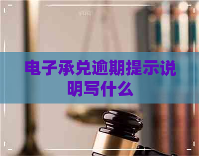 电子承兑逾期提示说明写什么