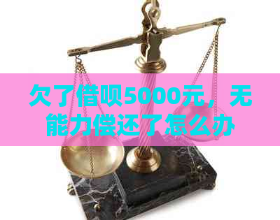 欠了借呗5000元，无能力偿还了怎么办？