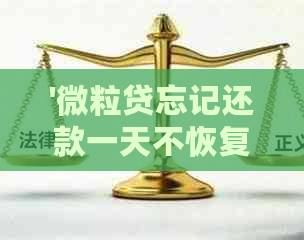 '微粒贷忘记还款一天不恢复额度，怎么办？'