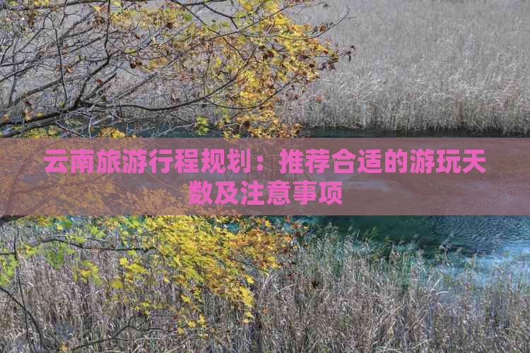 云南旅     程规划：推荐合适的游玩天数及注意事项